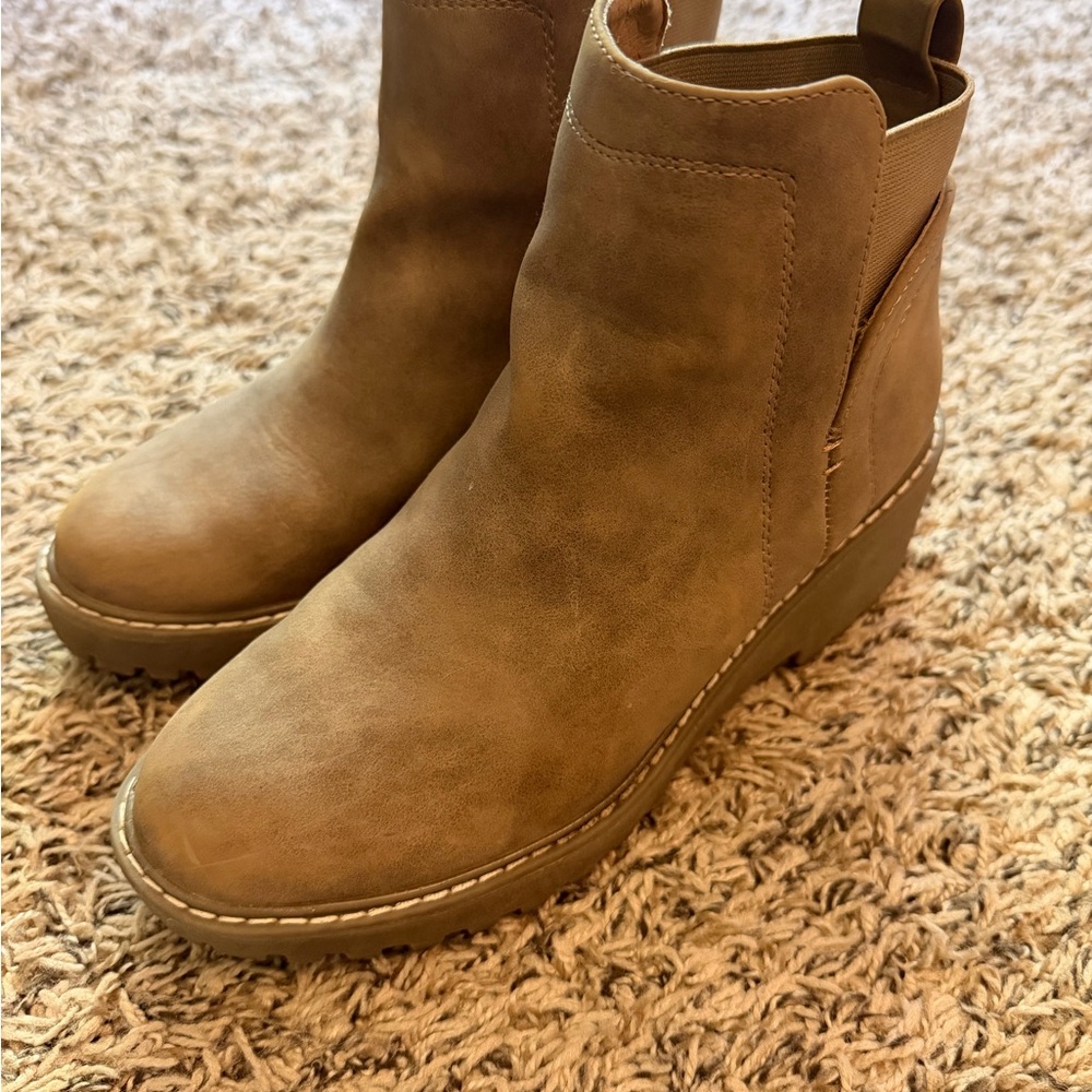 DV by Dolce Vita Tan Wedge Ankle Booties